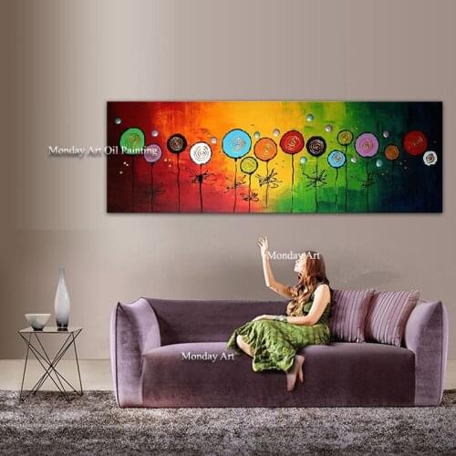 Drawing knife painting oil painting, abstract on canvas 100% handmade circle Canvas painting art modern art for home decoration