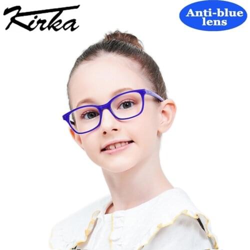 Kirka New Kids Anti-blue Light Acetate Glasses Children Optical Eyeglasses Computer Frames Fashion Boys Girls Clear Lens Eywear