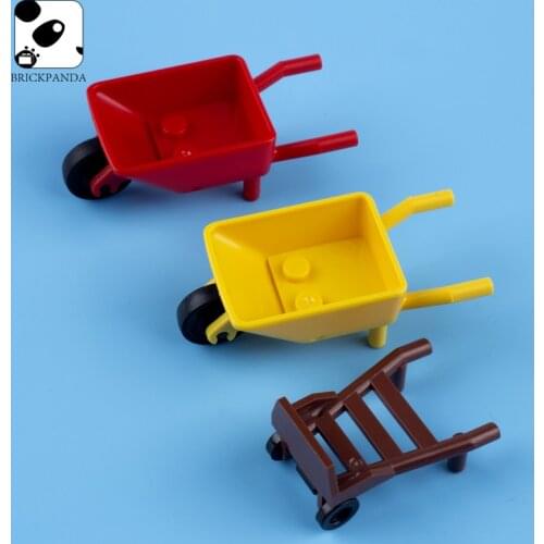 MOC City Farm Wheelbarrow Accessories Building Blocks Minifigs Parts Utensil Bricks Toys For Children Compatible 98288