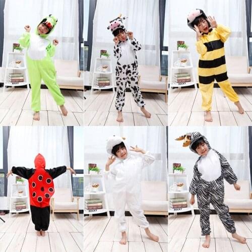 Halloween Costume for Kids Onesies for Adults Girls Lovely Cow Goat Zebra Jumpsuit Women Winter Pyjamas Children Anime Cosplay