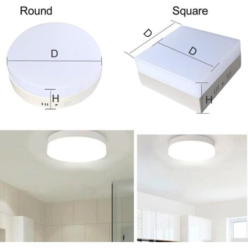 6W 12W 18W 24W LED Round/Square Panel Light Surface Mounted Downlight lighting led ceiling down AC85-265V+Driver Free shipping