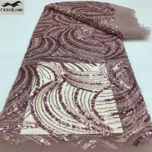 Madison African Lace Fabric 2021 High Quality Tulle Handmade Beaded Lace For Women Dress Embroidery French Lace Fabric