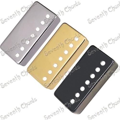 A Set 2 Pcs Brass 7 Hole 7 String Pickup Humbucker Cover for LP Electric Guitar - Chrome - Black - Gold for Choose