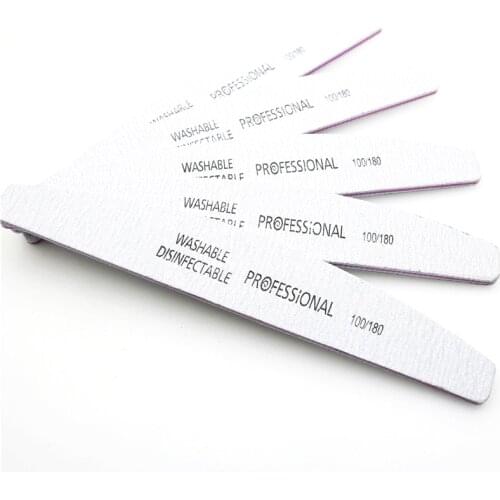 5Pcs/Lot Nail File 100/180 Sanding Buffer Block Pedicure Manicure Buffing Polish Beauty Tools Professional Nail Files Grey Boat