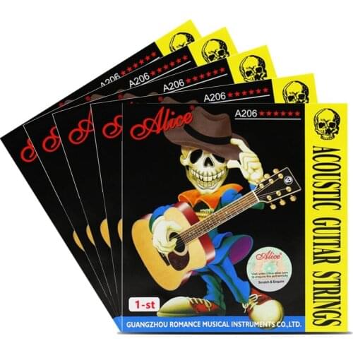 5Pcs Alice Acoustic Guitar Single Strings 1st E String Top Quality Gauges .011 A-206-SL 1-ST E First Single String
