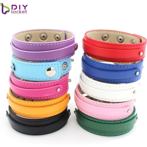 Wholesale 10PCS 18+8MM PU Leather DIY Wristband Bracelets Fit Slide Letter/Charms LSBR037*10