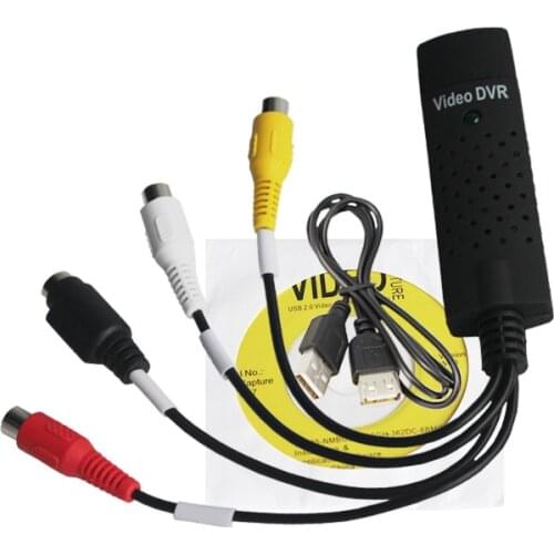 USB 2.0 Capture 4 Channel Video TV DVD VHS Audio Capture Video Adapter Card TV Video DVR for Windows 10/8/7/XP