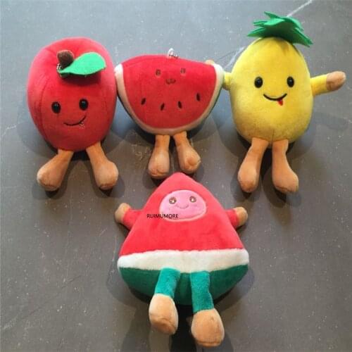 Middle shape 13CM fruit Plush Stuffed Toy DOLL , kids Party Gift Plush Toy with keyring chain
