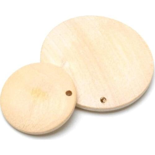 Nature Wood Chips Charms Round Wooden Pendants For Drop Earrings Jewelry Making DIY Decorative Pendant Pick Size 25-50mm