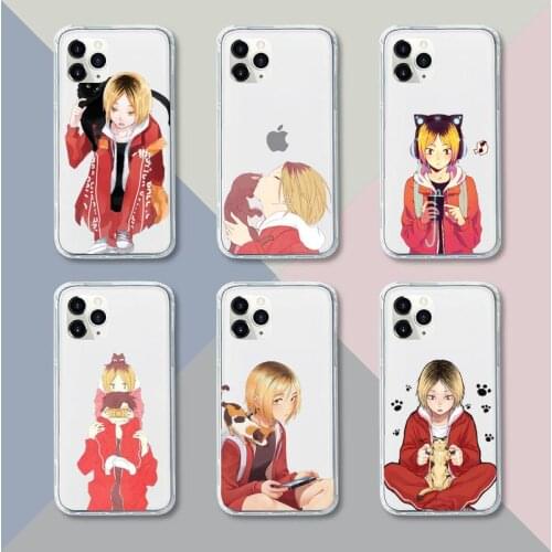 Kenma Kozume Haikyuu Phone Case Transparent For iPhone 12 11 pro mini XS XR X max 5 6 s 7 8 plus Soft TPU Clear Mobile bags