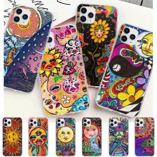 3D Emboss Indie Hippie Relief Transparent Phone Cover For IPhone 12 11 Pro Max Xs X Xr 7 8 6 6s Plus 5 5s Se 2020 Clear Case