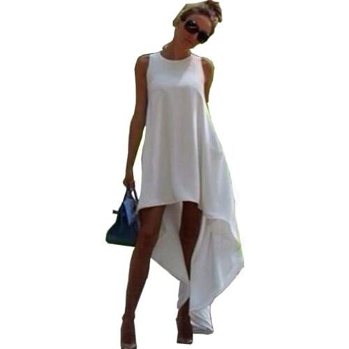 Plus Size 5XL Women Summer Dress Bohemian Irregular Beach Dress Loose Flare Tunic Female Sleeveless Boho Gowns Dress sexy dress