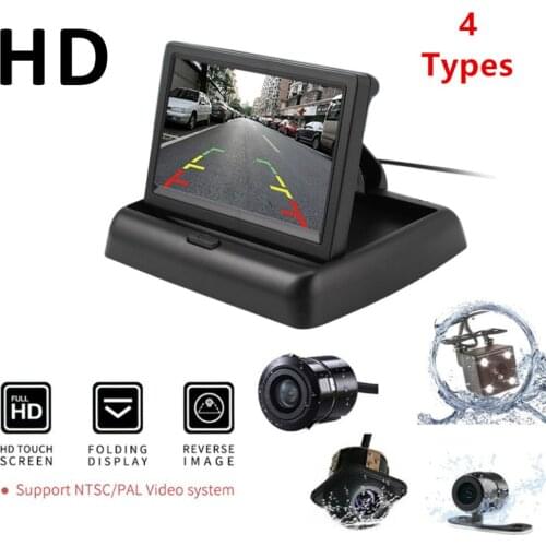 4.3" Folding Monitor Display + Waterproof Wide Angle Rear View Backup Camera Universal Car Reversing Assistance Kit Hot