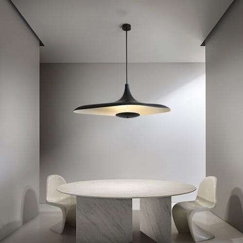 New Modern LED Chandelier Simple Nordic Danish Designer Irregular Personality Art Living Room Dining White black Hanging lamp