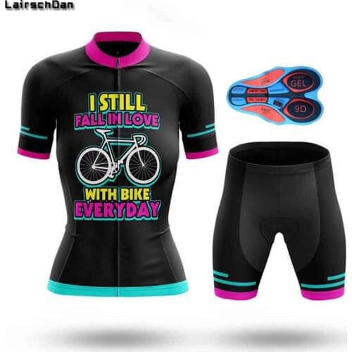 SPTGRVO Fashion Ladies Cycling Jersey Set Bike Clothes Women Short Sleeve Shirt Culottes Suit Fietskleding Dames Bicycle Outfit