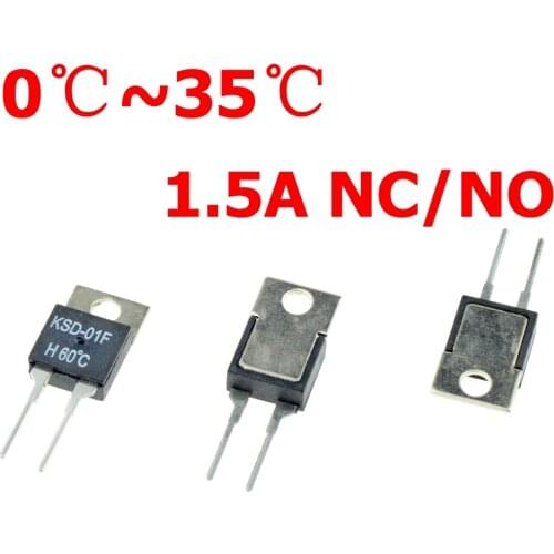 0C 5 10 15 20 25 35 DegC NC Normally Closed NO Normally Open 1.5A Thermal Switch Temperature Sensor Thermostat KSD-01F JUC-31F
