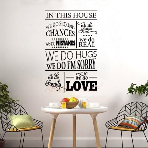 Sticker In-this-house-design Vinyl Wall Decor Wall Art Decal We Do Living Room Home Decor Poster House Decoration 37 cm x 60 cm