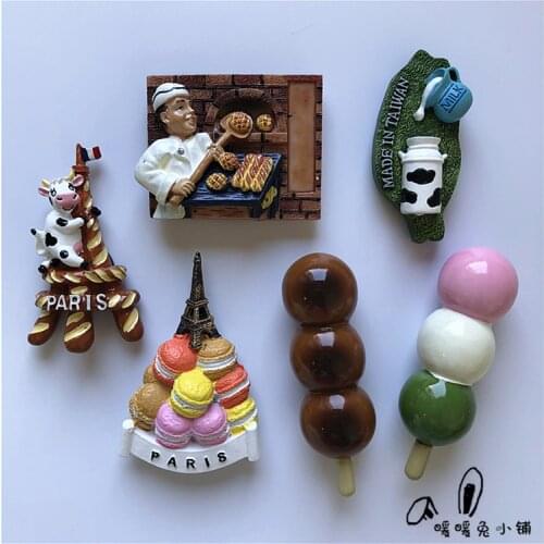 Japan Wagashi Tricolor Group Taiwan France Resin Fridge Magnet