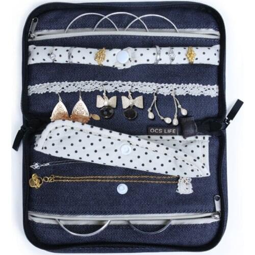 1pc Jewelry Pouch Chinese Jean Cloth Storage Bag Vintage Container jewelry Organizer for earrings necklaces As Christmas gifts