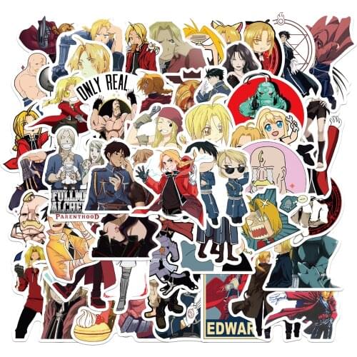 10/50Pcs Anime Fullmetal Alchemist PVC Waterpoof Graffiti Stickers For Laptop Luggage Motorcycle Phone Skateboard Pegatinas