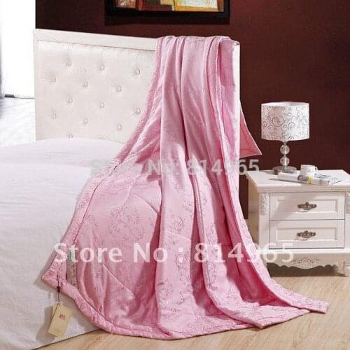 100% Mulberry Silk Filled Spring/Fall/Autumn High Quality Duvet Quilt Comforter Queen 210X210cm Or Make Any Size--200GSM--Pink