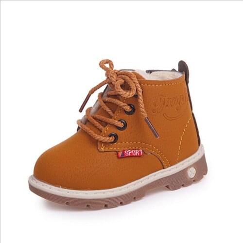 2020 New Boys Winter Martin Warm Plush Infant Boots For Kids Children Baby Shoes Toddler Girl Autumn Shoes For 1 2 3 4 5 6 Years