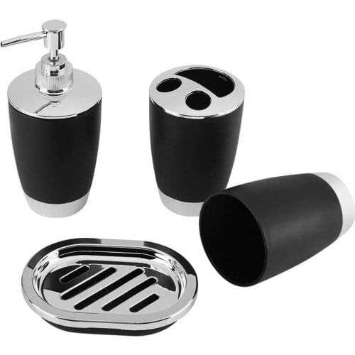 4Pcs/Set Bathroom Suit Set Bathing Accessories Goods Includes Soap Box Cup Toothbrush Holder Soap Dispenser Soap Dish Set