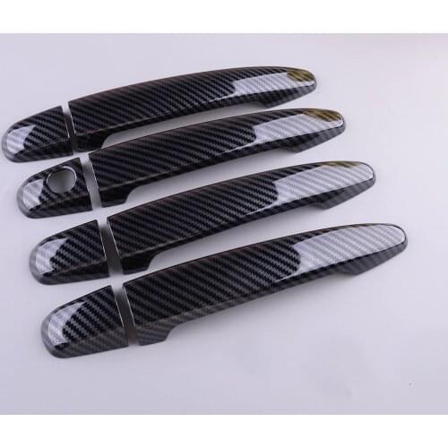 8Pcs Car Exterior Door Handle Cover Trim Carbon Fiber Style ABS Fit for Toyota Avalon Camry Highlander 4Runner Lexus GS300 GX470