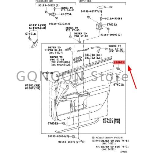 CAR clip (for front door trim panel) 2008- 2019 Toy ot aIQ IQ EV YAR IS (JPP) VER SO-S URB AN CRU ISE R GRM N COR OLL A (S.AFRIC
