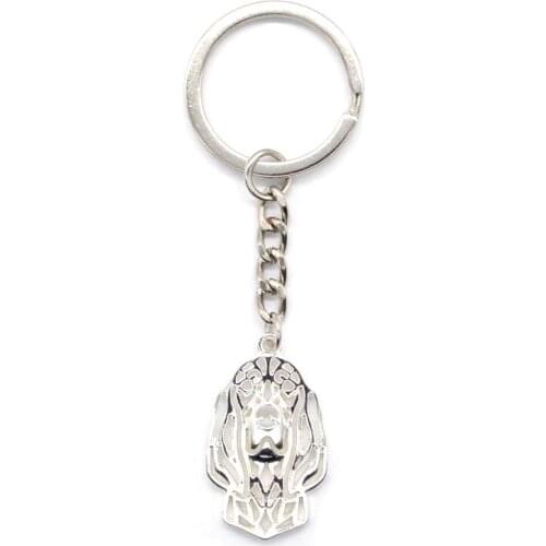 Hollow Out Black and Tan Coonhound Dog Key Chains Loverss Animal Shaped Key Chains