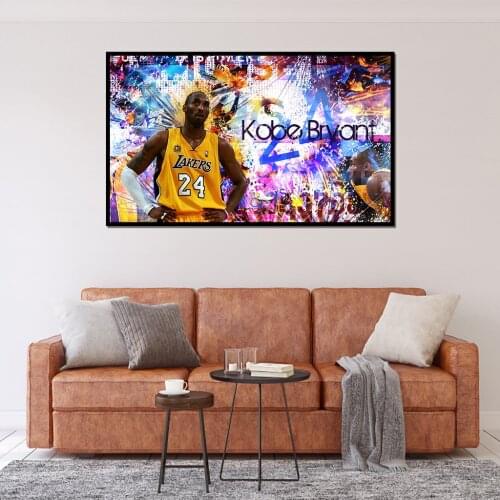 Basketball Star Kobe Canvas Painting Art Graffiti Wall Art Pictures Posters and Prints Living Room Decor Mural for Bedroom