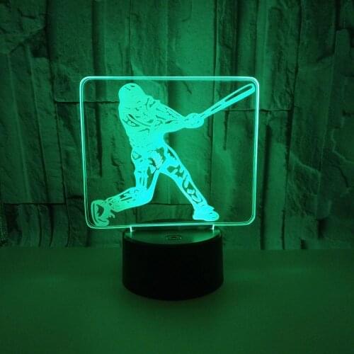 Baseball 3d Nightlight Seven Colourful Touch Control Table Lamps For Living Room Childrens room decoration 3D Desk Lamp