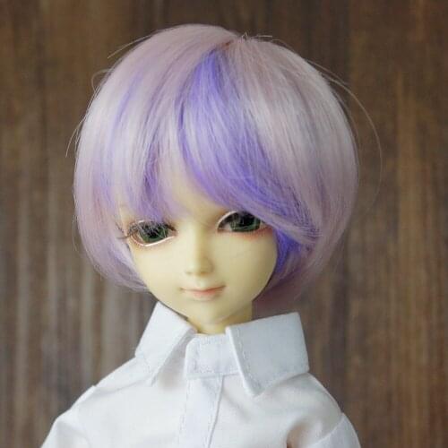 BJD Wig BOBO Hair Short Purple For 1/6 11" BJD YOSD MK DD DOLL Free Shippiing HEDUOEP