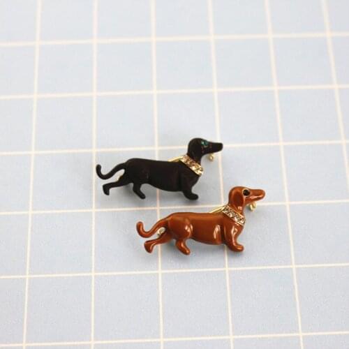 Retro cute enamel puppy couple brooch 2018 hot gorgeous womens decorations collar needle wholesale holiday gift