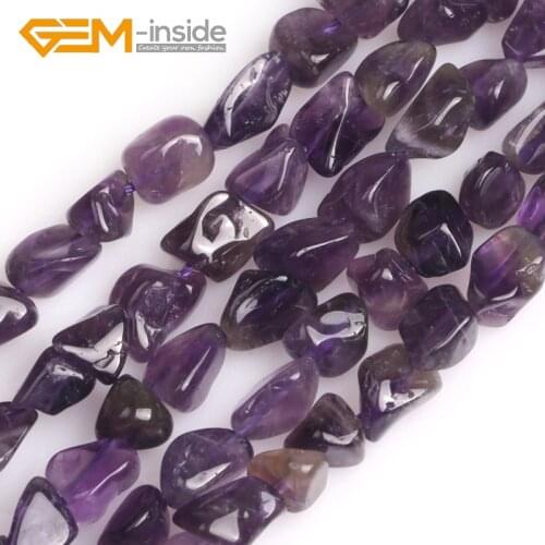 9x7mm 10x11mm Natural Freeform Nugget Amethysts Gem Stone Loose Beads For Jewelry Making Strand 15" Free Shipping