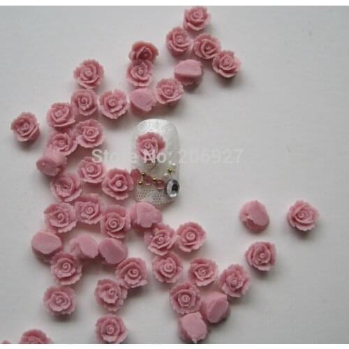 CF4-3 30pcs Cute Ceramic Pink Flower Shape Nail Art Decoration Outlooking