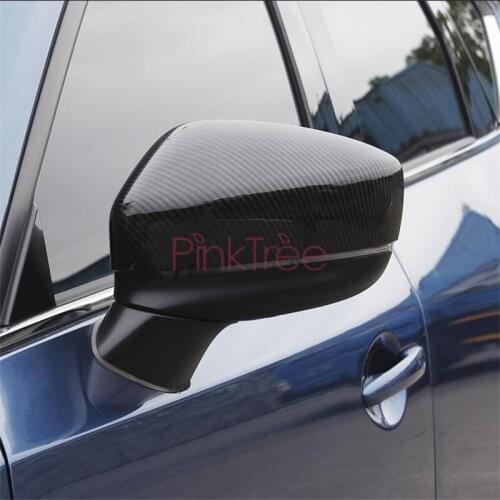 For Mazda Cx-5 Cx5 2017 2018 Carbon Fiber Color Rear View Side Door Mirror Cover Cap Trim Decoration Styling