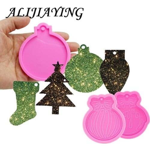 DY0108 Shiny Christmas Decoration/Tree/Socks/Lights/Circlessilicone mold ilicone mold DIY Resin Decorative Craft DIY Mold