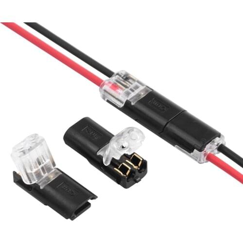 Solice Electrical Cabel Joints Wire Connector 10pcs 2 Pin Quick Pluggable Scotch Lock 22-20AWG Quickly Splice Terminal Block