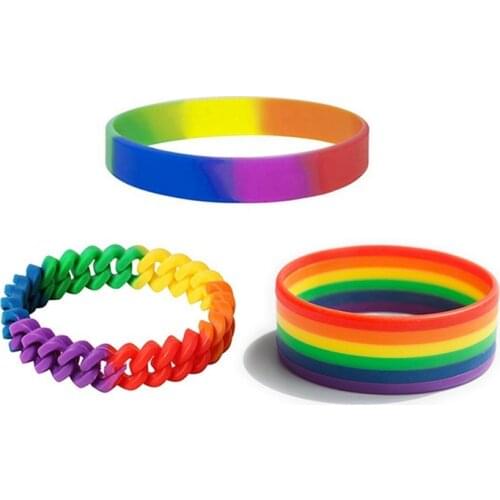 Pride LGBT Rainbow Unisex Silicone Bracelet Gay Pride Jewellery Lesbian Bisexual
