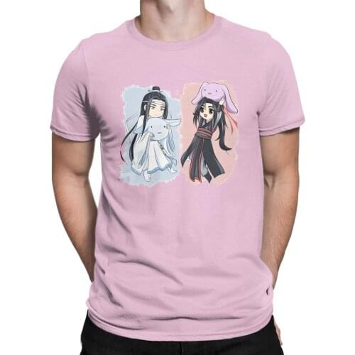 Hipster Wangxian Bunny Plushies T-Shirts for Men Round Collar T Shirt The Untamed Lanzhan Wuxian Tees Gift Idea Clothes