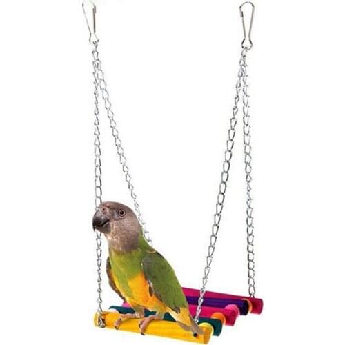 Random Color Pet Bird Parrot Toys Parakeet Budgie Cockatiel Cage Hammock Swing Toy Hanging Chew Toys For Birds
