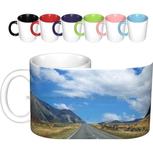 On The Open Road Ceramic Mugs Coffee Cups Milk Tea Mug Challenge Adventure Camping Van Van Life Travel On The Road Mountain Van