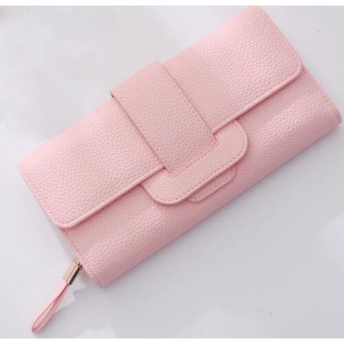 New Brand Designer wallet women card holder black Pink Blue pu leather Long wallets female coin purse carteira feminino WT029
