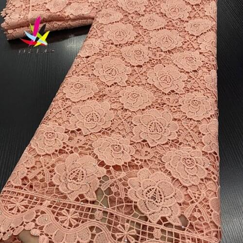 2020 Milk Silk Lace African Pure White Dress Styles Aso Ebi Guipure Fabric Burnt Soft Guipure Stones Rhinestone