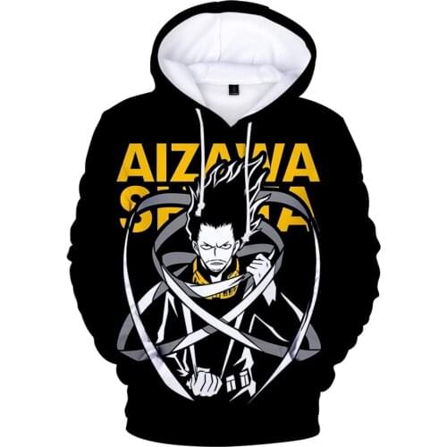 Kawaii Hoodie My Hero Academia Shota Aizawa 3D Hoodie Fashion Boys/girls Hoodies Sportswear Kids Hooded Women/Men T Kids Clothes