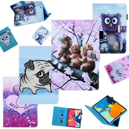 Cute Case For Apple iPad 2 Case Cartoon Printed Stand Wallet Cover for iPad2 3 4 Case A1460 A1459 A1458 A1416 A1430 A1403 A1395