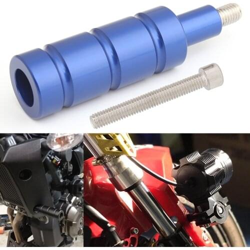 Motorcycle Aluminum M8 M6 Blue Mount Bracket Mounting Bracket Post Support Base For Harley Cafe Racer Chopper Bobber