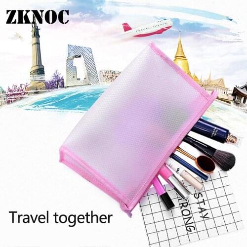 NEW 1pc Portable Makeup Storage Bag luggage organizer travel bags Multifunction Transparent Waterproof PVC Zipper Storage bag