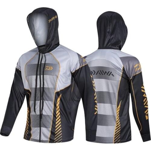 New 2021 Daiwa Men Fishing Clothings Windproof Zipper Jacket Anti-Mosquito Coat Fishing Jersey Running Riding Fishing Clothes